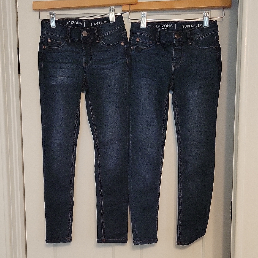 Arizona Jean Company Girl's Deep Indigo Skinny Jeggings 8 Reg